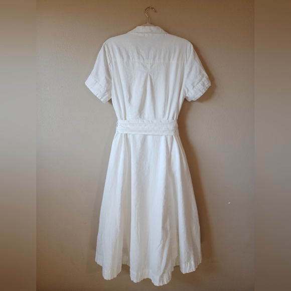 Joie | Elegant White Linnen Button-Up Midi Dress Size XL - Picture 8 of 12